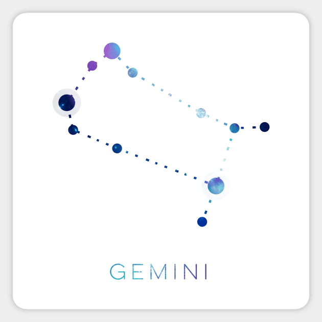 GEMINI STAR CONSTELLATION ZODIAC SIGN Sticker by deificusArt